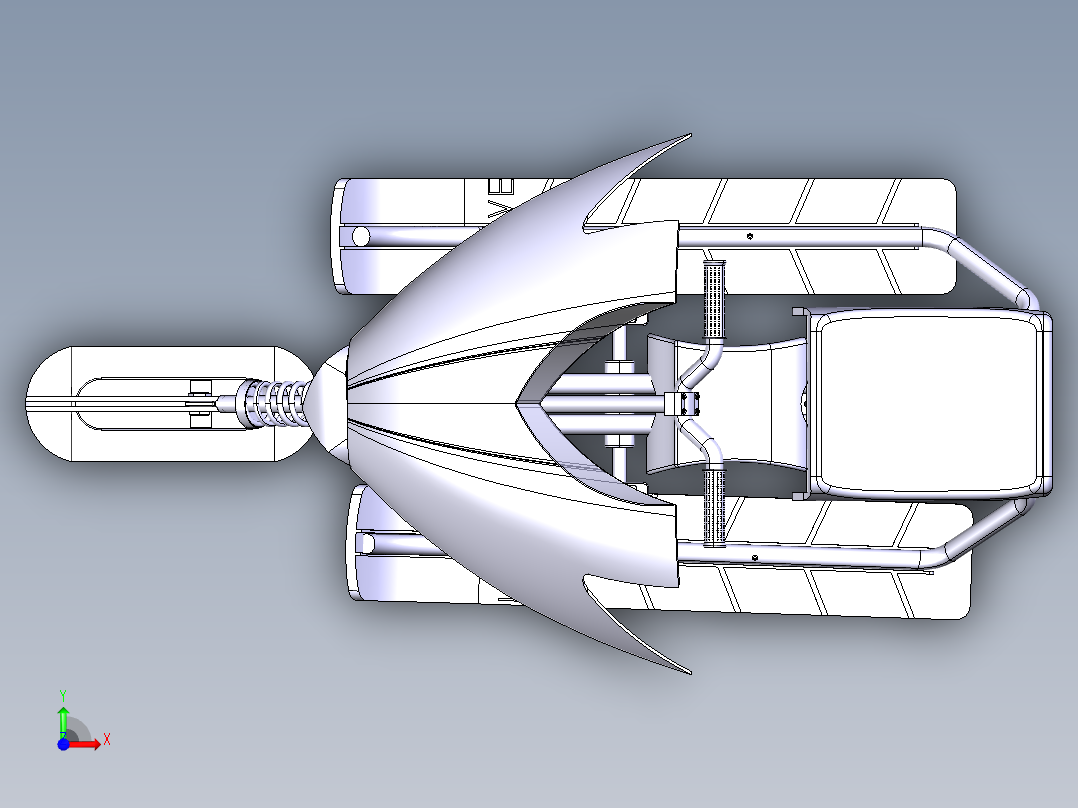 儿童雪橇车前视图