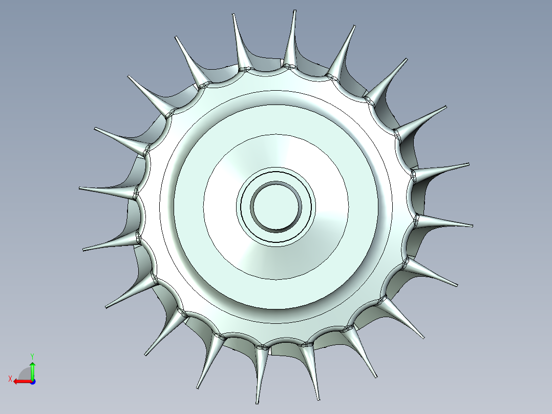 涡轮压缩机轮后视图