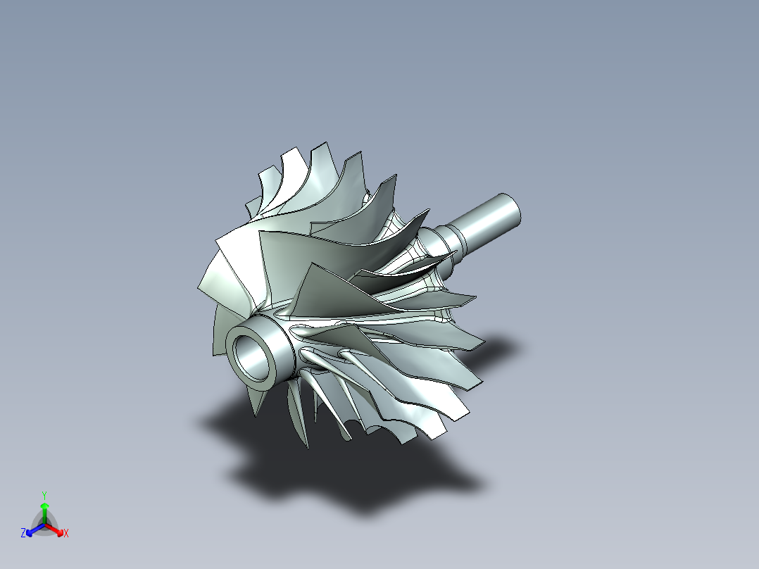 涡轮压缩机轮正等轴测图