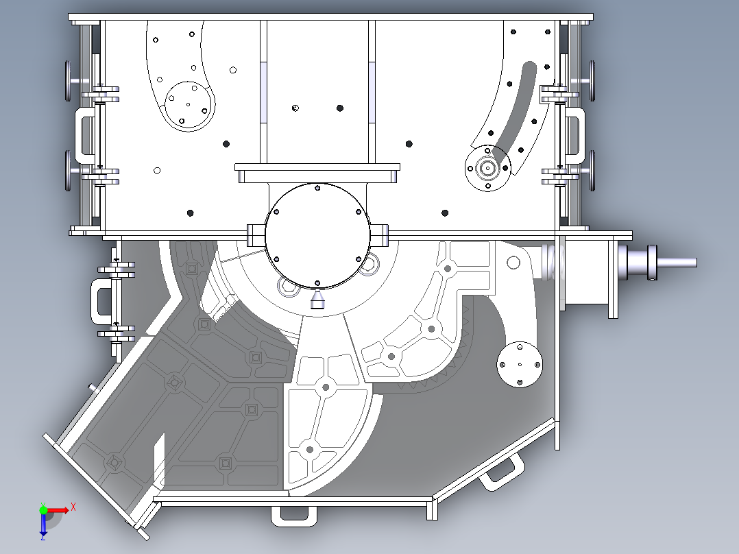 最新款F型反击式破碎机俯视图