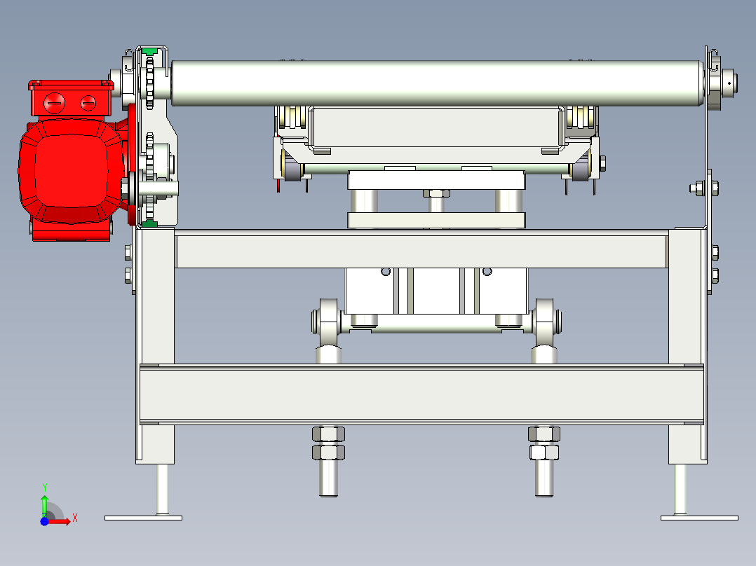 滚筒传送滚筒输送机-stp前视图