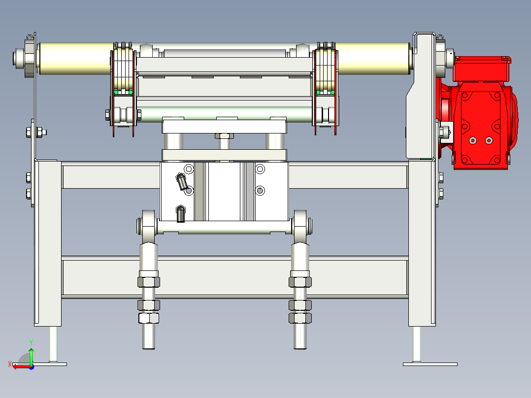 滚筒传送滚筒输送机-stp后视图