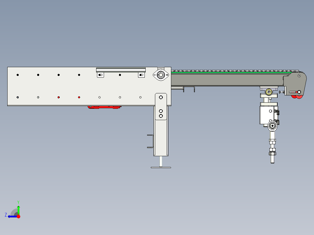 滚筒传送滚筒输送机-stp右视图