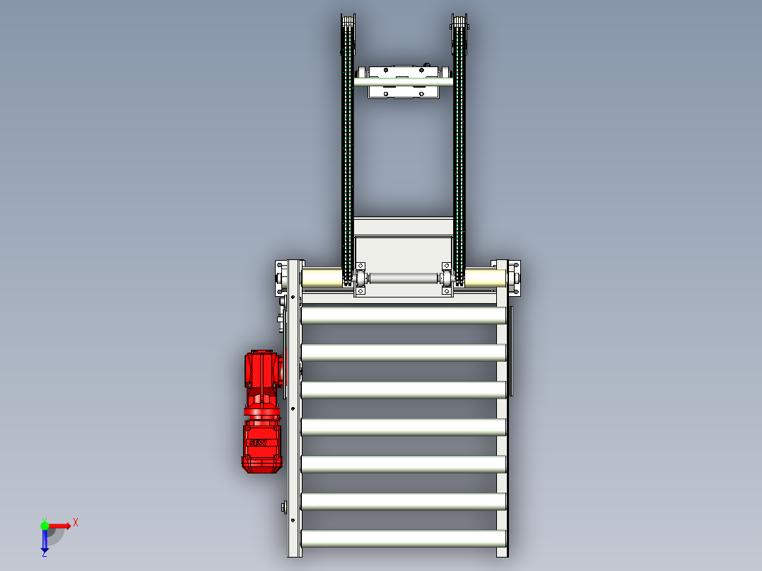 滚筒传送滚筒输送机-stp俯视图