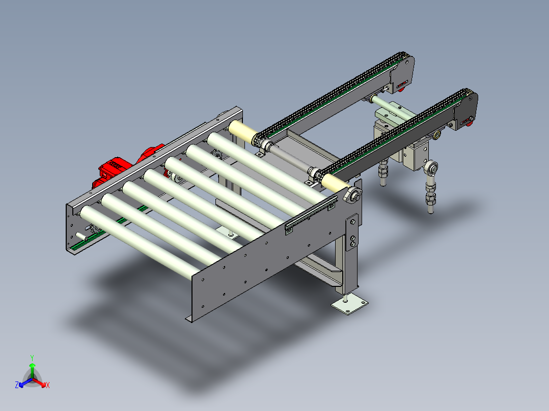 滚筒传送滚筒输送机-stp正等轴测图