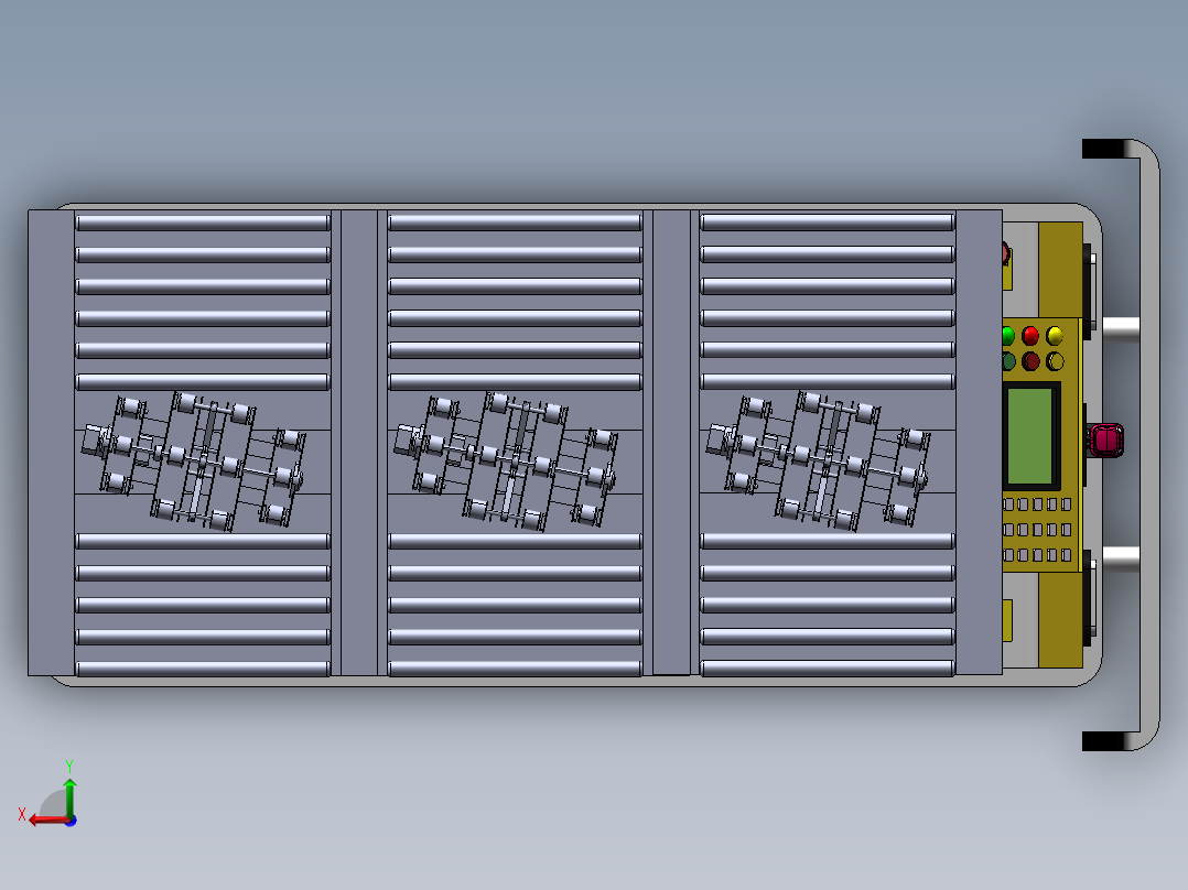 带举升功能的滚筒AGV小车sw20后视图