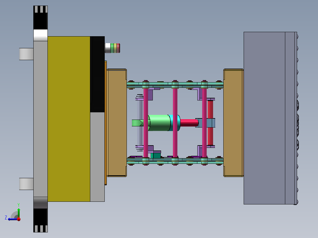 带举升功能的滚筒AGV小车sw20右视图