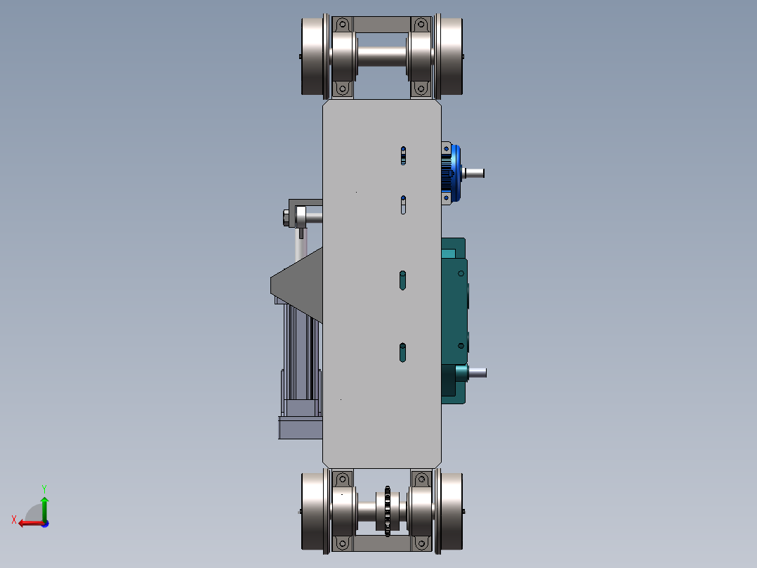 电缸式横移小车sw16可编辑后视图