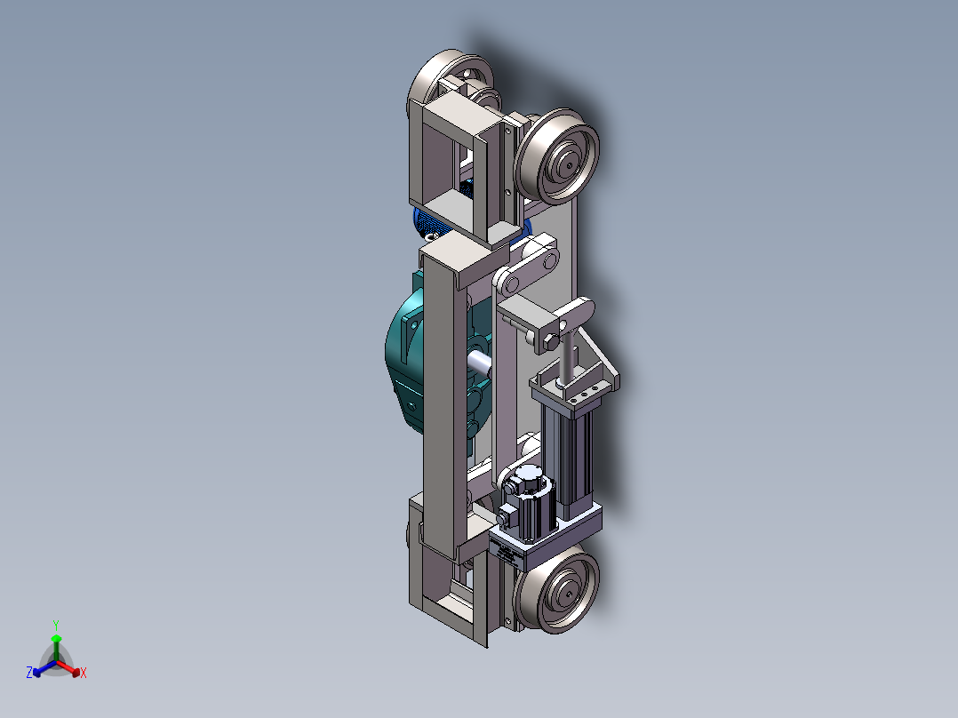 电缸式横移小车sw16可编辑正等轴测图