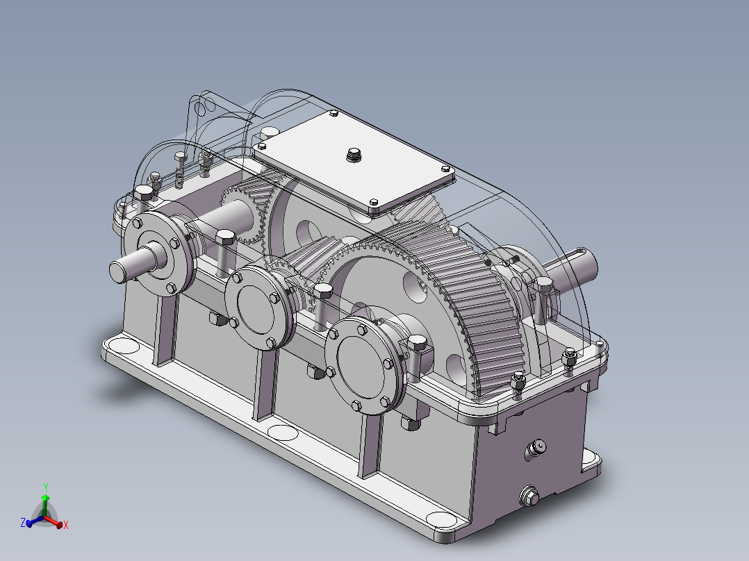 展开式二级圆柱齿轮减速器设计含三维二维说明书
