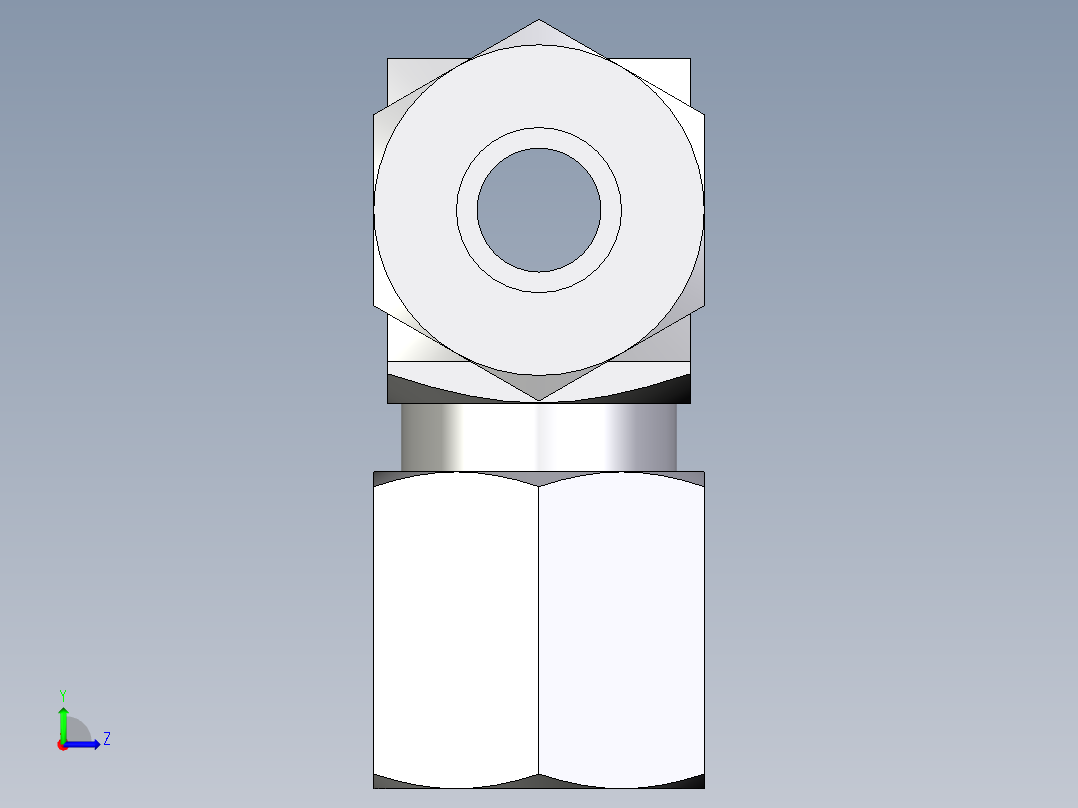 卡套式工业通用硬管接头EO_Union_tee_T06ZLLCF左视图