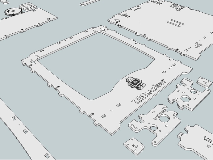 3D打印机Ulimaker LaserCut Files in 3D Sketchup Format