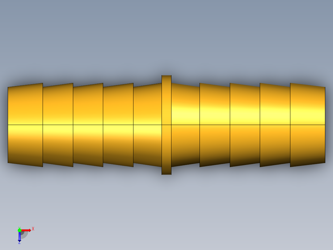 倒齿式工业管接头Hose Mender 122HBL-8俯视图