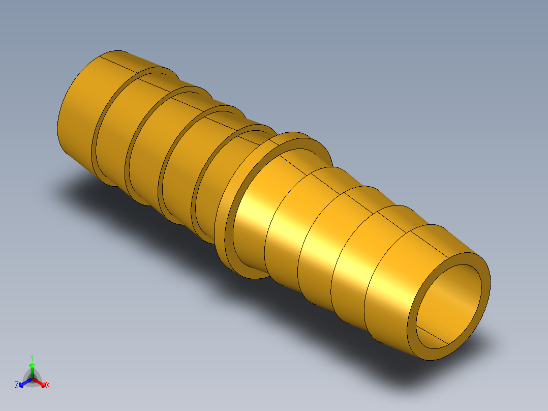 倒齿式工业管接头Hose Mender 122HBL-8正等轴测图