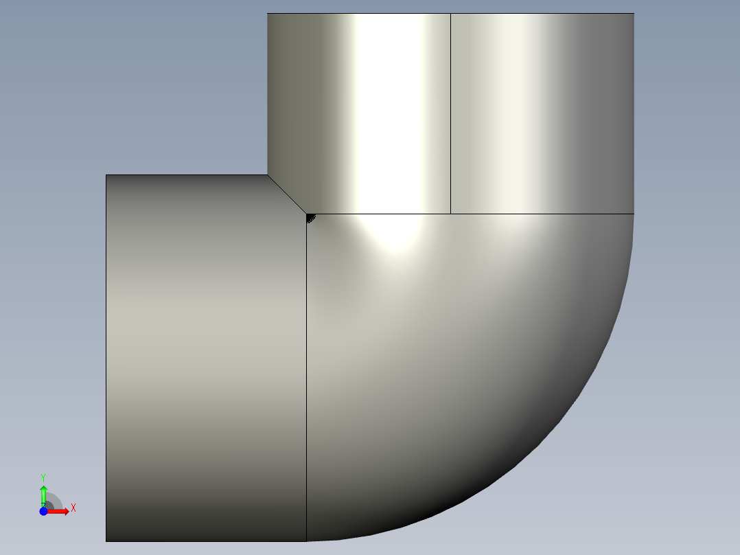 船舶管路系统SeaCor_90Elbow_SxS_37J106025_2.5in前视图