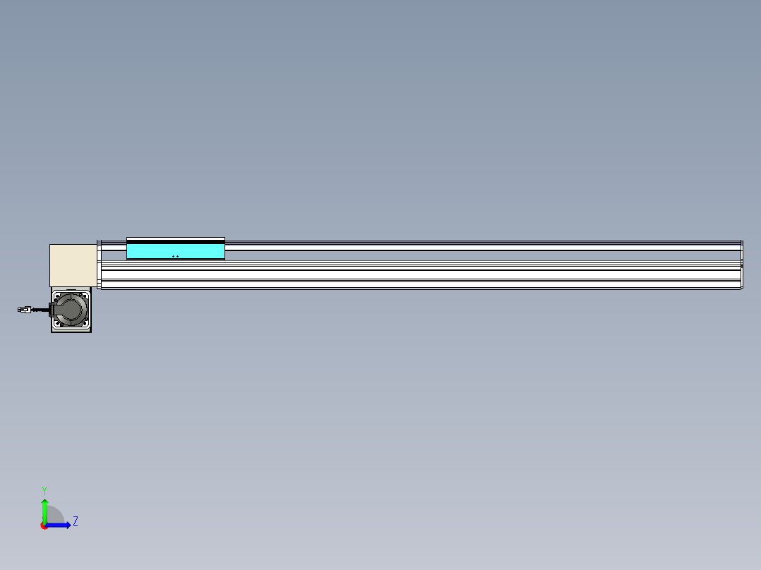 同步带滑台-半封闭B22H-L100-C-S1100-RD-P75-D3-N5左视图
