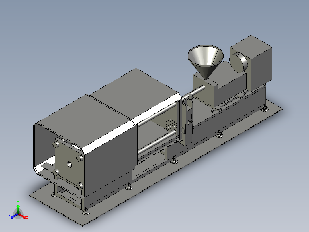 塑料加工机正等轴测图