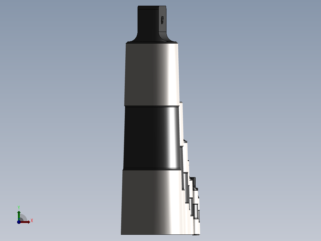 从#0到#7的莫氏锥度集合前视图