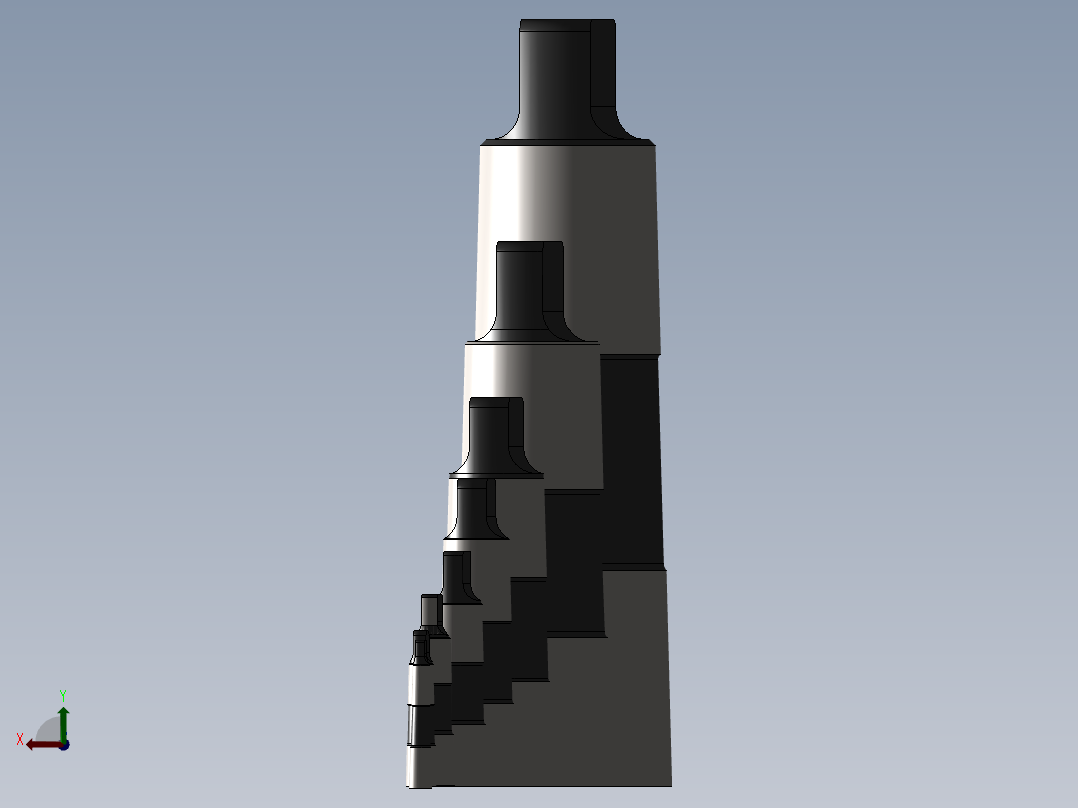 从#0到#7的莫氏锥度集合后视图