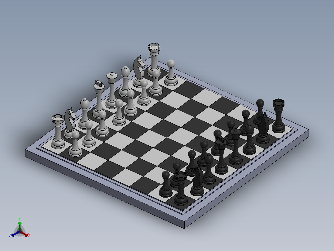 国际象棋套装正等轴测图