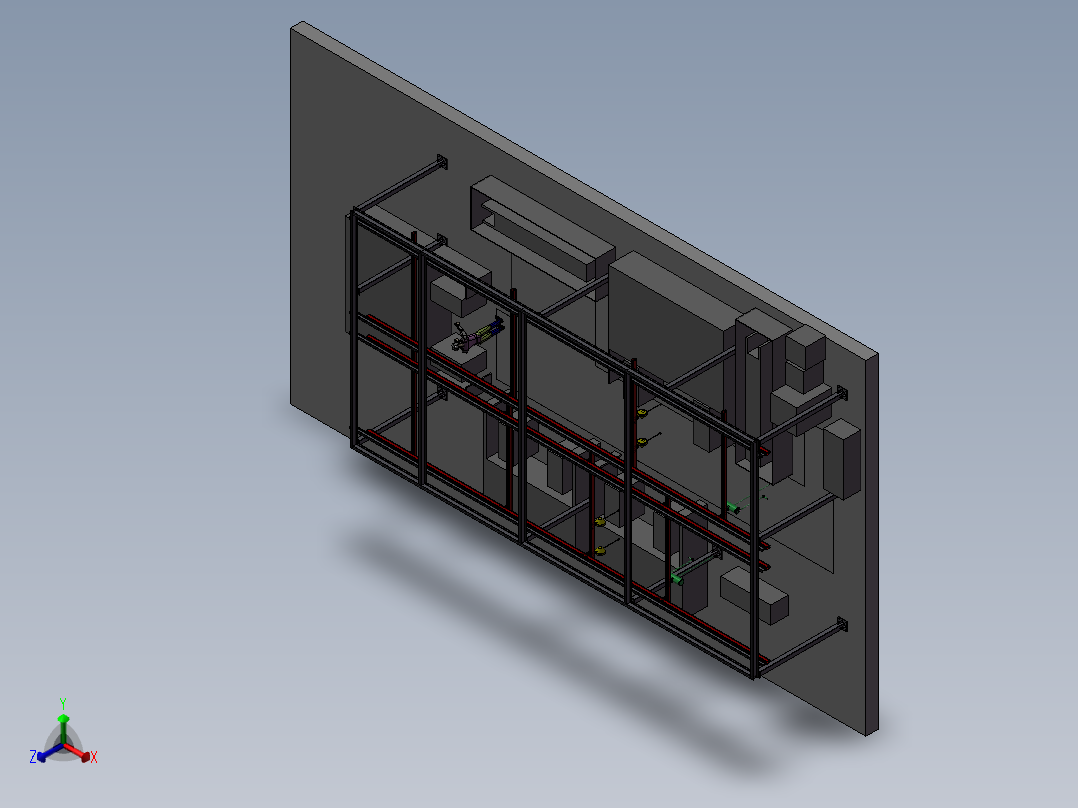 物流输送线KBK轨道正等轴测图