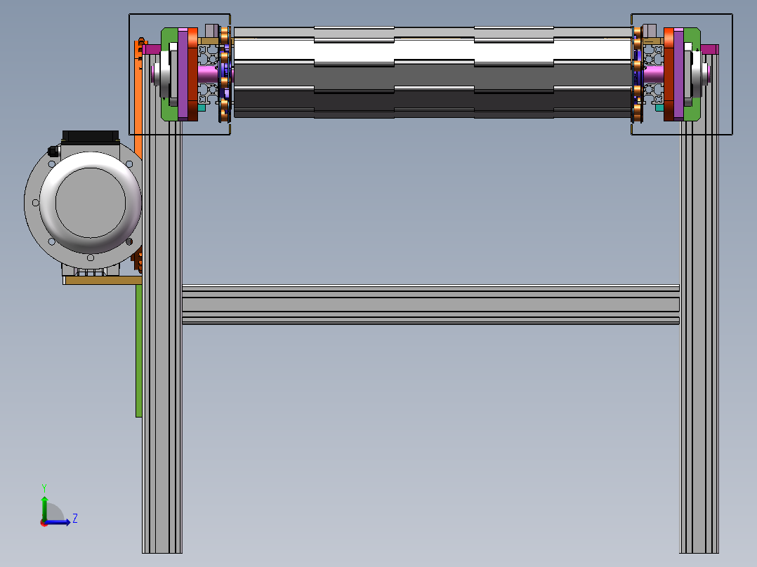 金属链板输送机sw18可编辑左视图