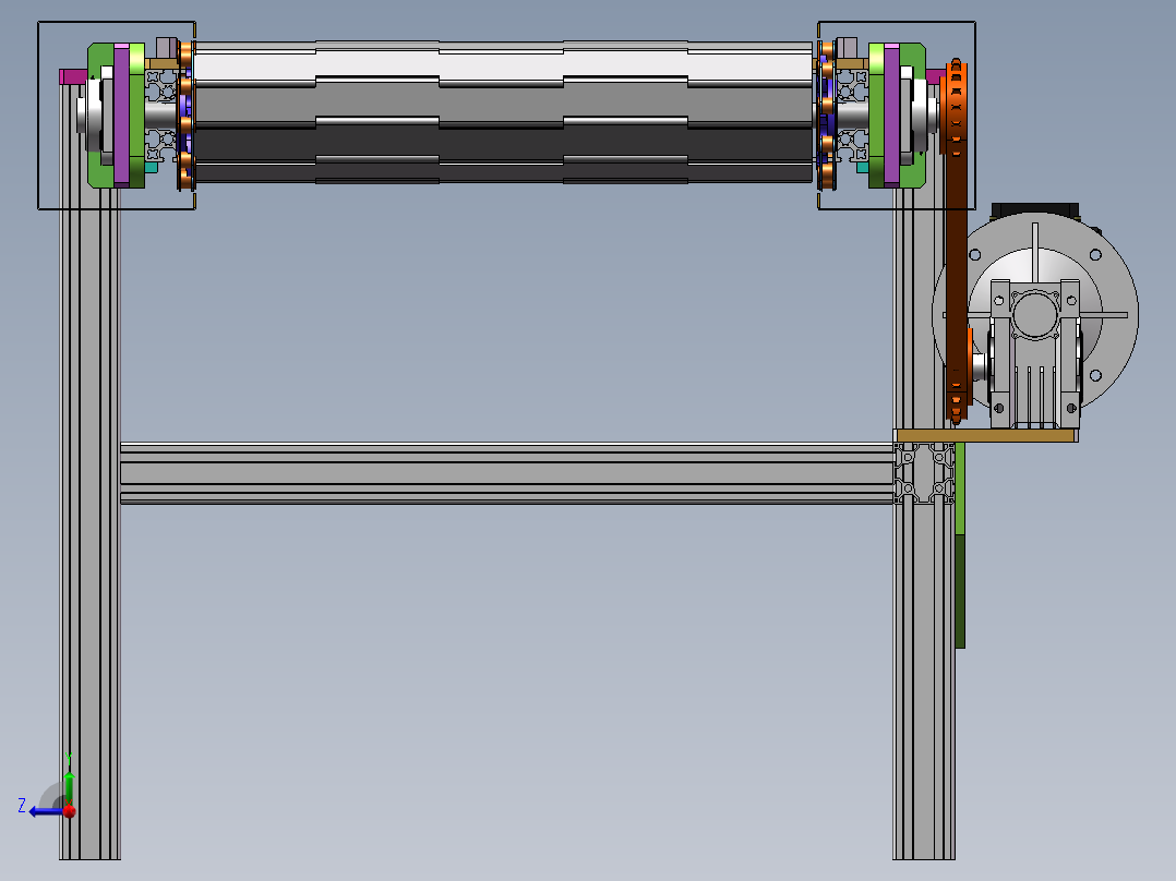 金属链板输送机sw18可编辑右视图