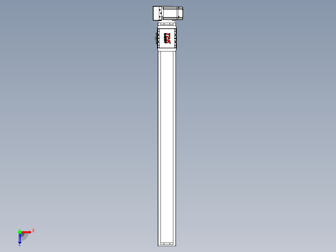 同步带全封闭直线模组TPA-HCB-85D-90-L850-RU-C-P20-N3俯视图