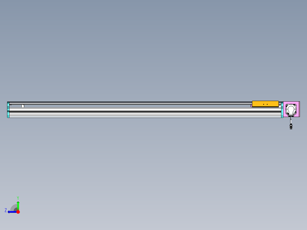 东锦同步带传动-直线滑台模组DH170B-L150-S1300-BL-P400W-C3右视图