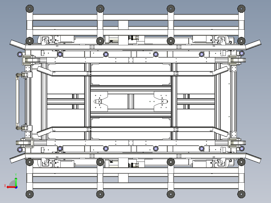 重载AGV料车（抬起和定位机构）后视图