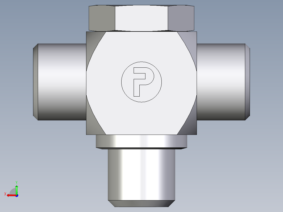 卡套式工业通用硬管接头EO_High_pressure_banjo_tee_TH10LMOMDCF后视图