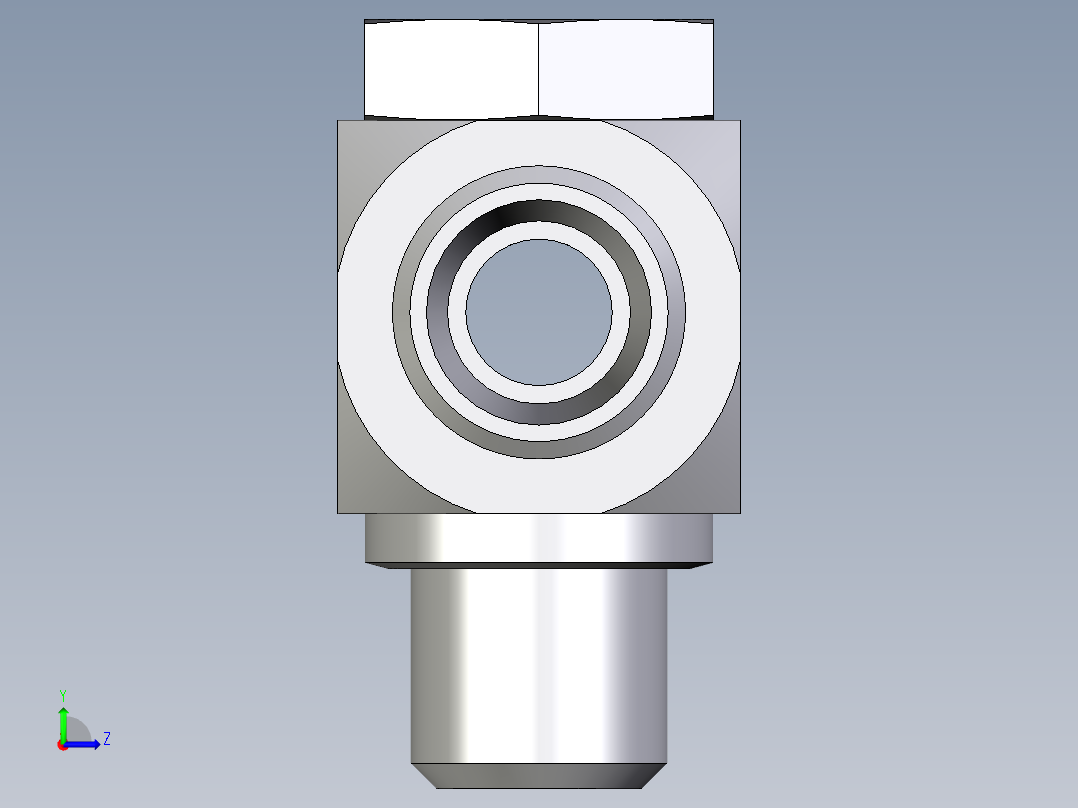 卡套式工业通用硬管接头EO_High_pressure_banjo_tee_TH10LMOMDCF左视图
