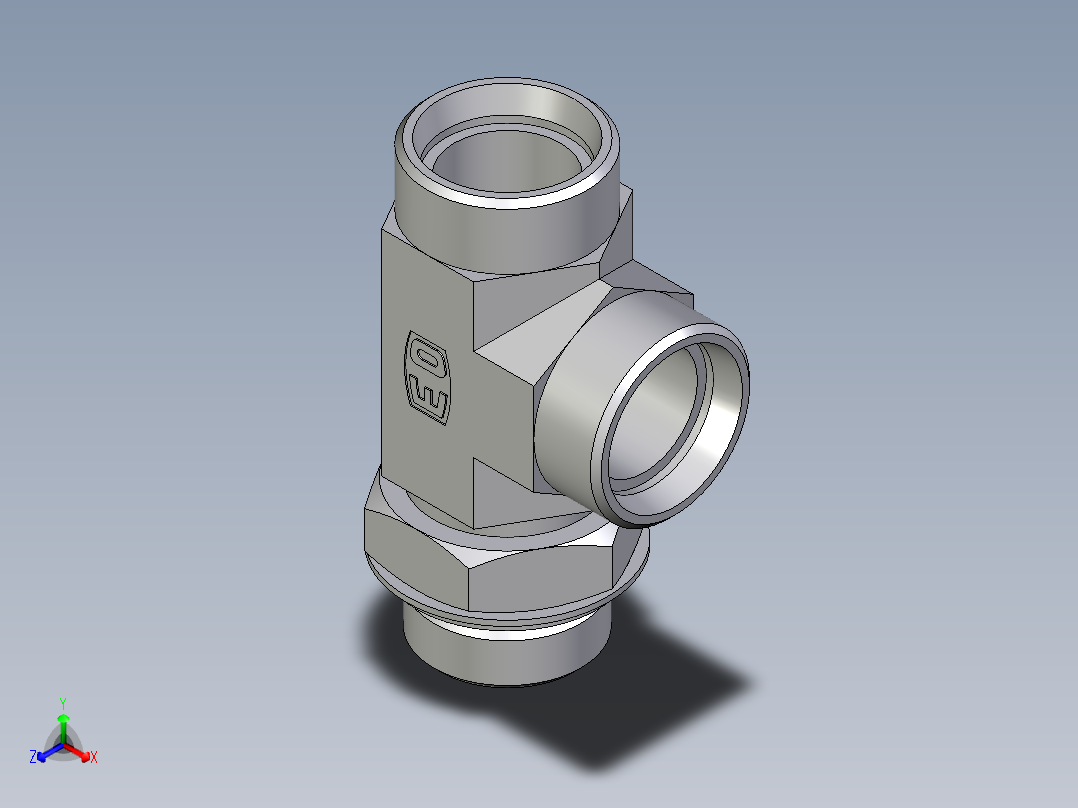 卡套式工业通用硬管接头EO_Adjustable_locknut_run_tee_LEE28LROMDCF