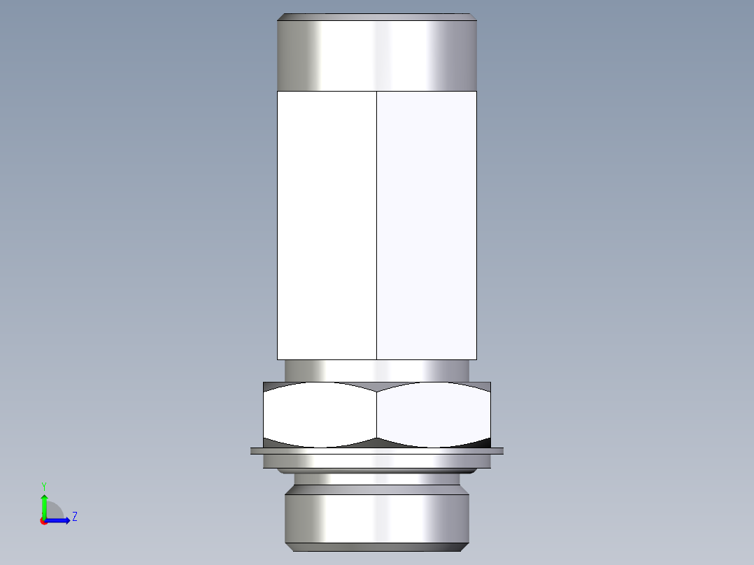 卡套式工业通用硬管接头EO_Adjustable_locknut_run_tee_LEE28LROMDCF左视图