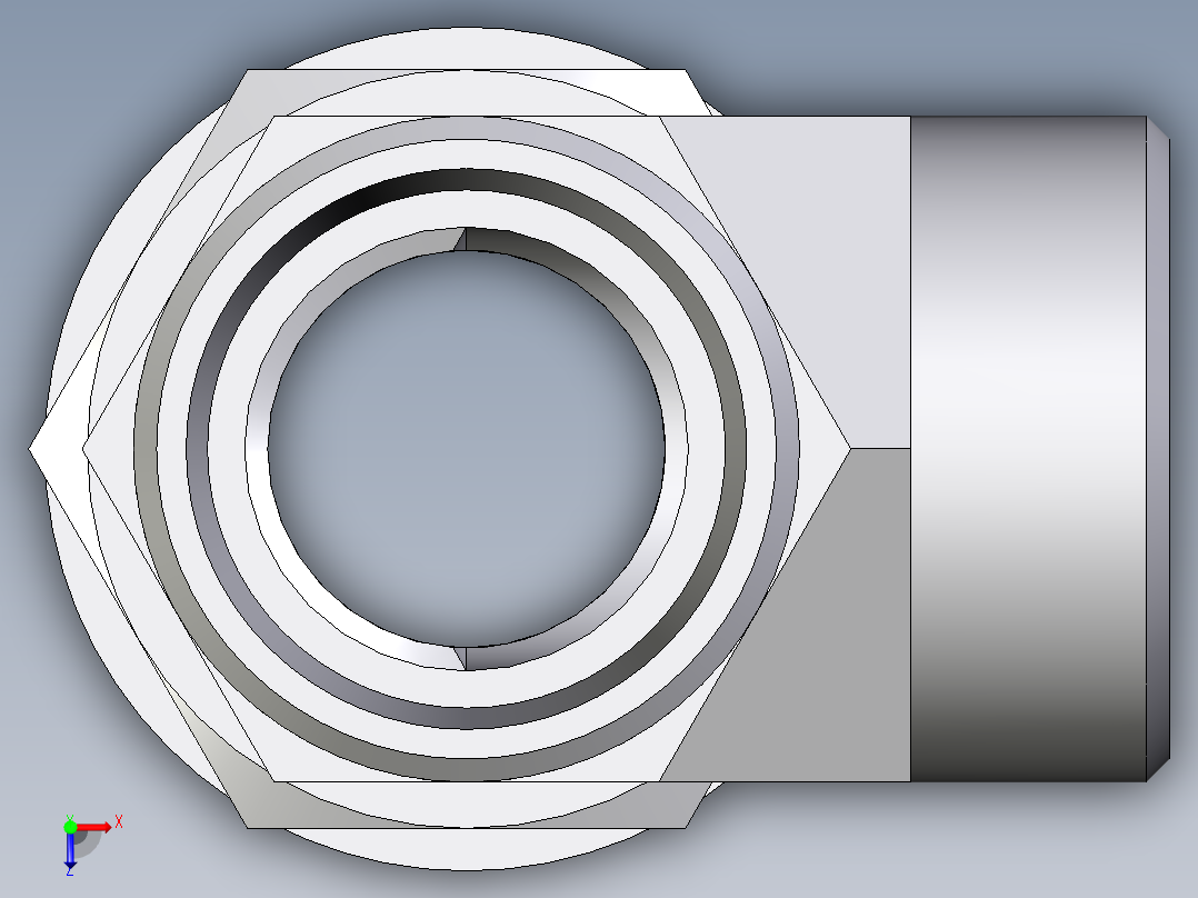 卡套式工业通用硬管接头EO_Adjustable_locknut_run_tee_LEE28LROMDCF俯视图