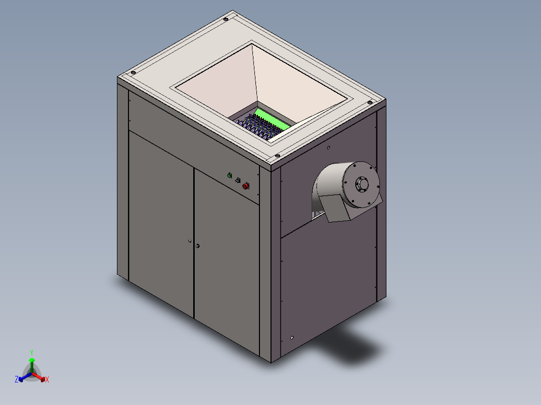黑水虻养殖用垃圾处理机sw16正等轴测图