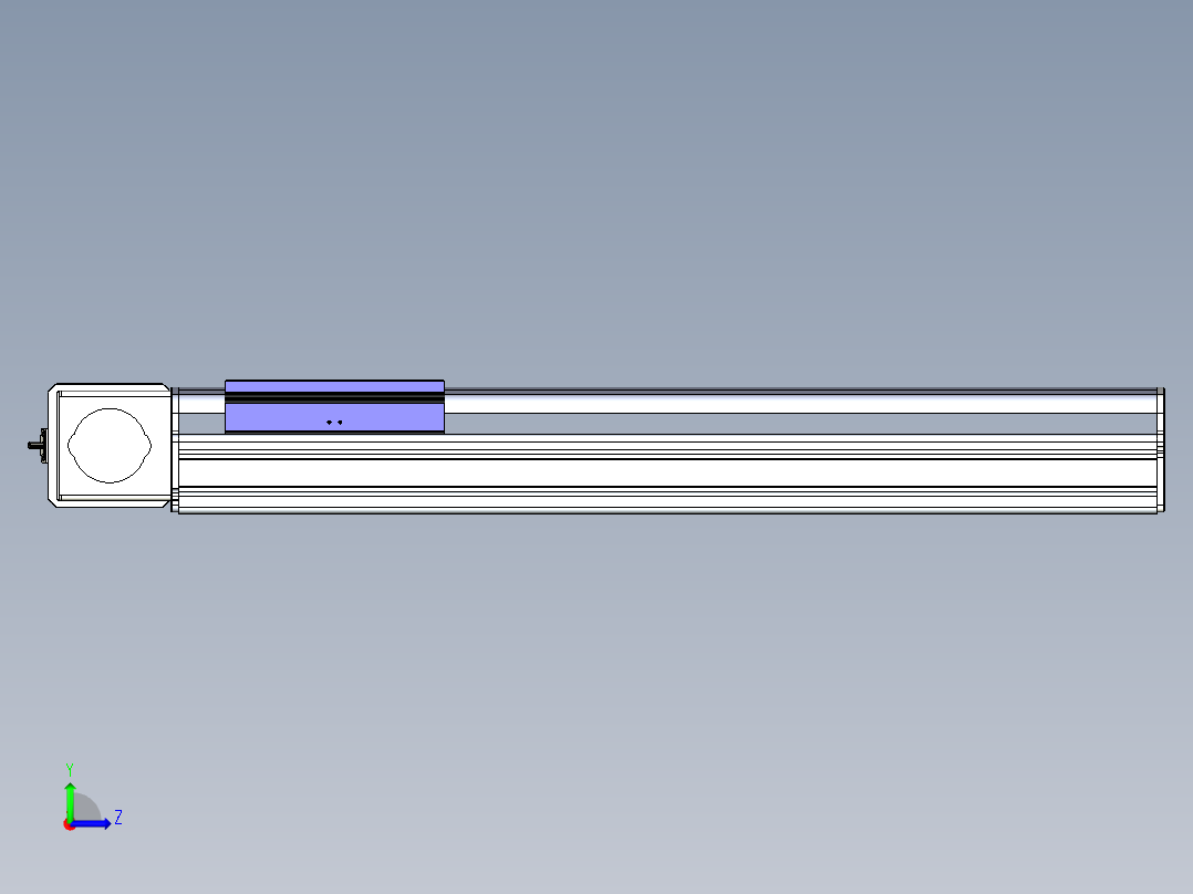 同步带滑台-半封闭B17-L100-S450-R-P75-D3-N3左视图