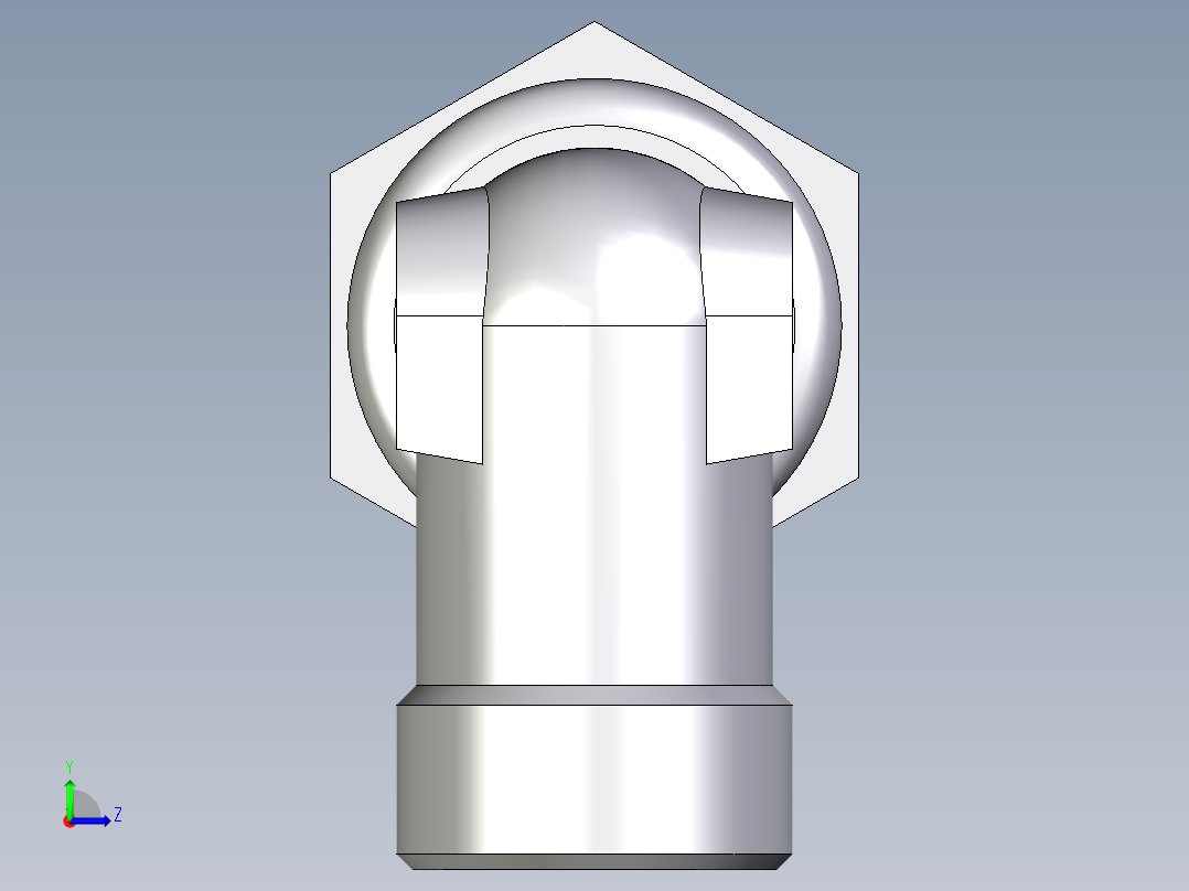 卡套式工业通用硬管接头EO_Bulkhead_elbow_WSV16SOMD71左视图