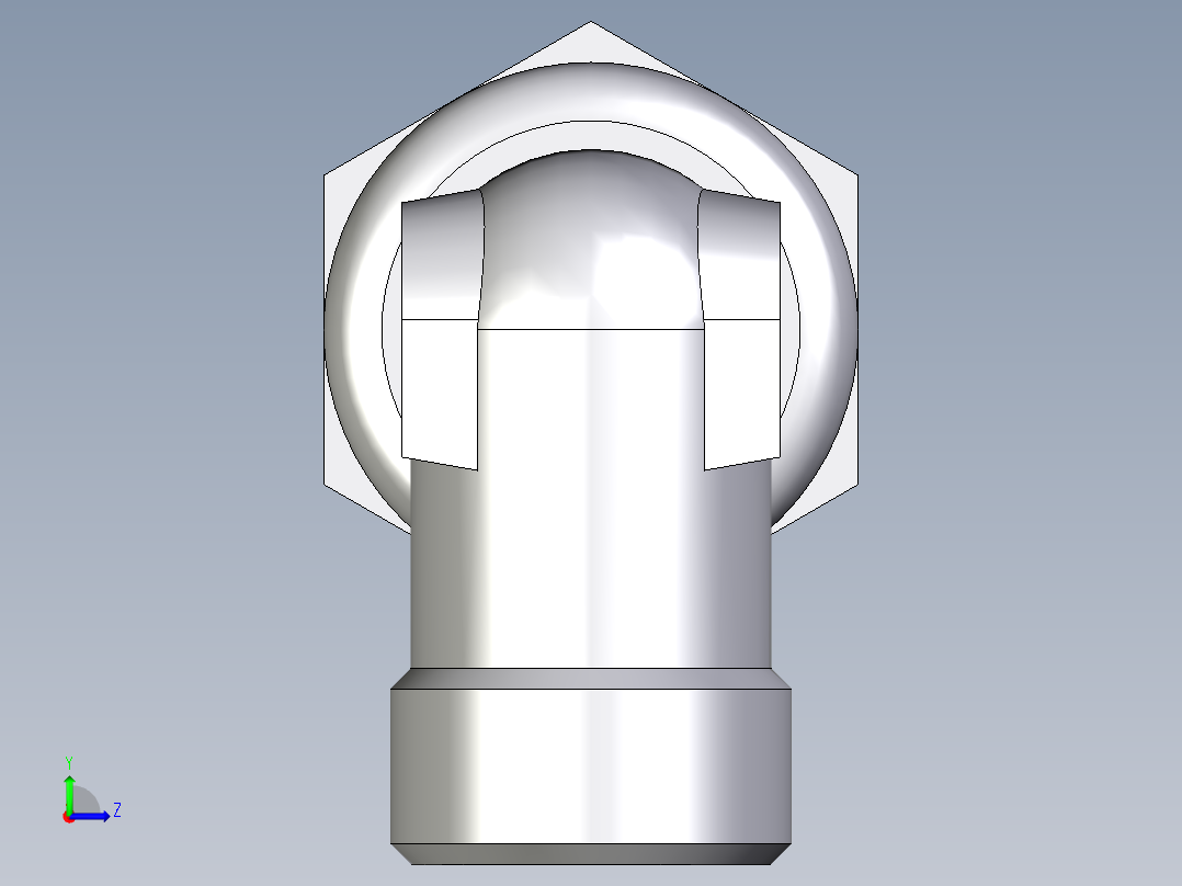 卡套式工业通用硬管接头EO_Bulkhead_elbow_WSV12LOMD71左视图