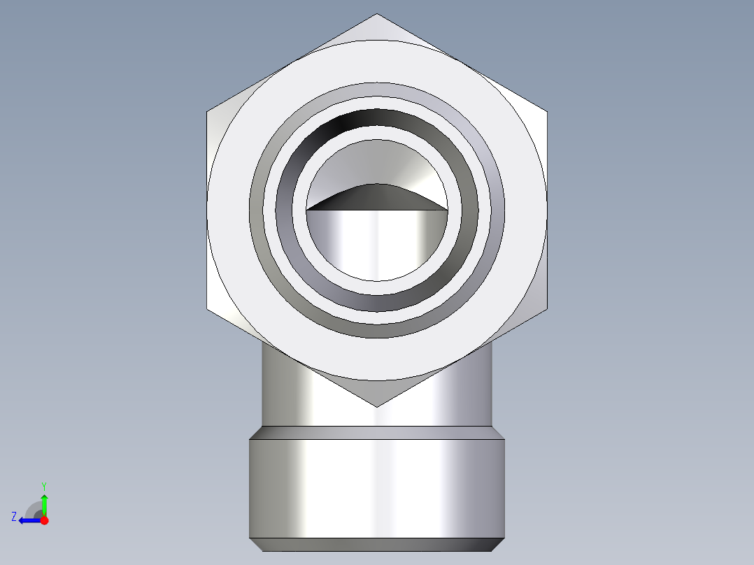 卡套式工业通用硬管接头EO_Bulkhead_elbow_WSV12LOMD71右视图