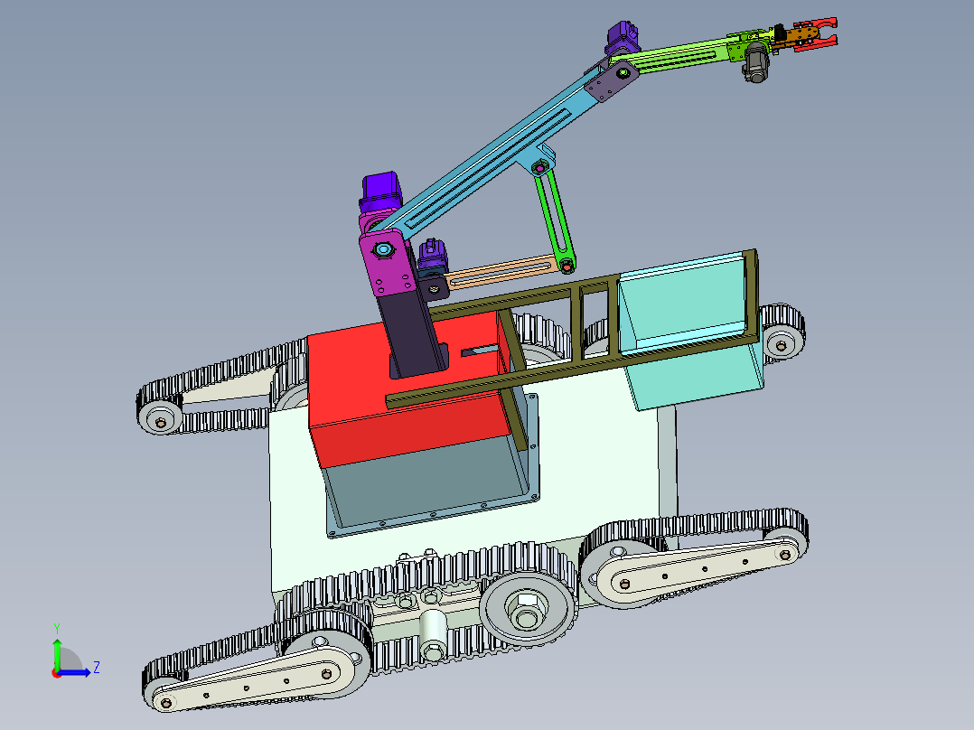 履带式移动机器人左视图