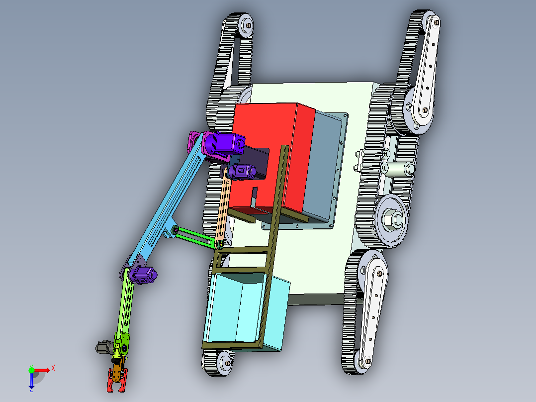 履带式移动机器人俯视图