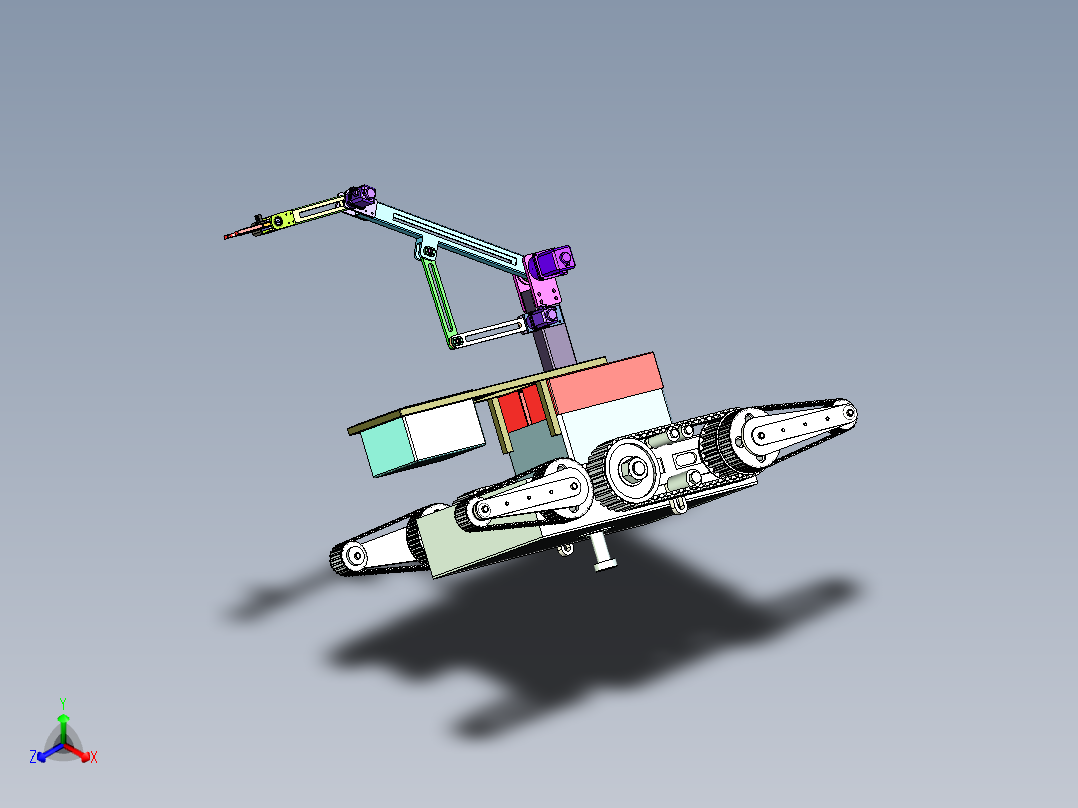 履带式移动机器人正等轴测图