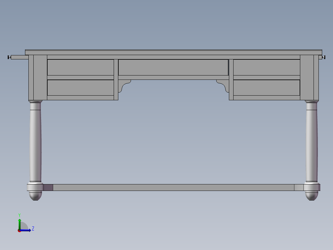 厨桌3D模型左视图
