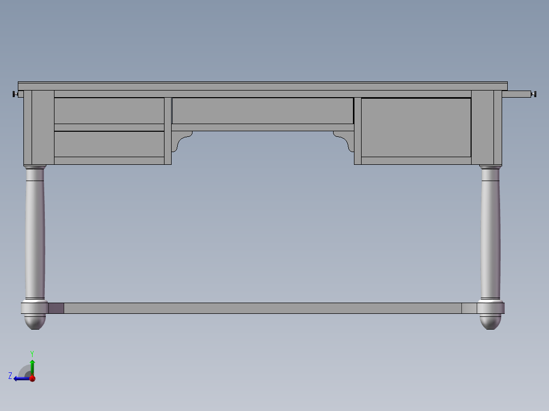 厨桌3D模型右视图