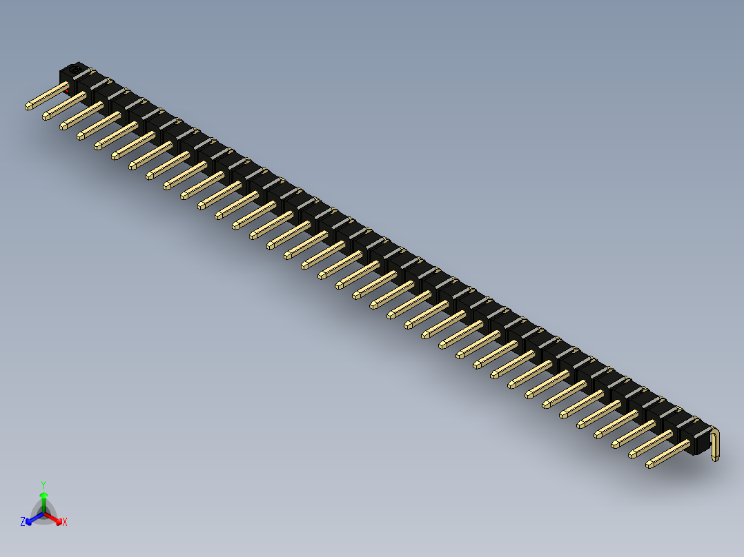 彩色公排针 100mil 2.54mm 系列-DS1022_black_1x37p_100mil_TypeD_rev1.0