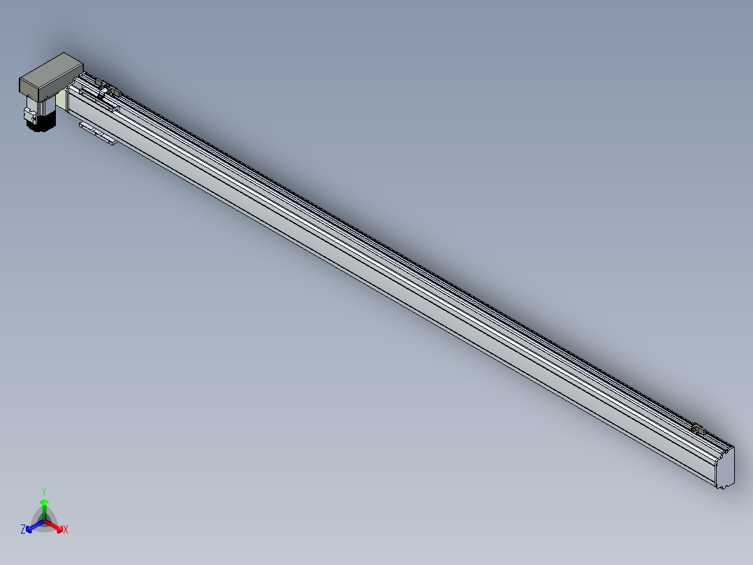 同步带滑台-半封闭B10H-L45-S1950-RU-P40-D3正等轴测图