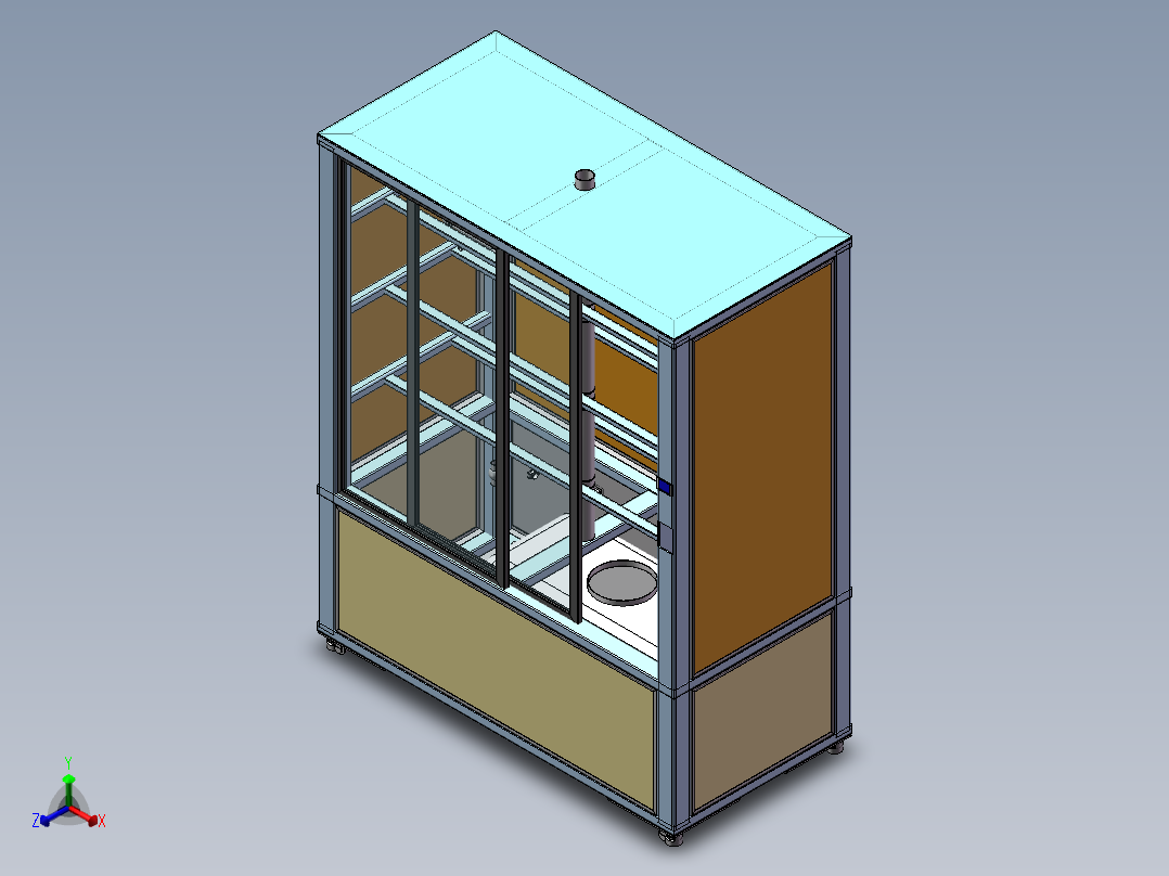 智能无土栽培植物设备正等轴测图