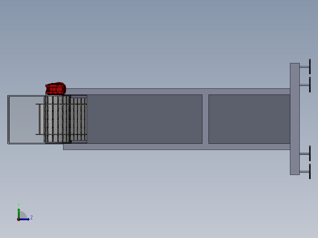 可调节式倾斜输送机左视图