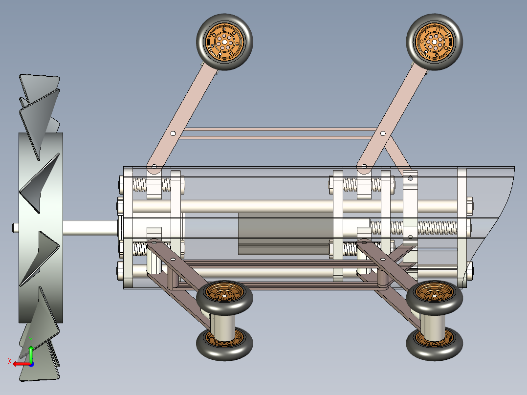 管道清污机器人后视图
